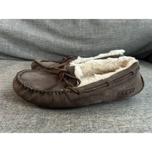 Ugg Dakota Moccasin Slippers Womens Size 6 Suede Leather Shoes Brown She… - Picture 4 of 9